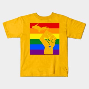 LGBTQ+ Michigan Pride Flag Kids T-Shirt